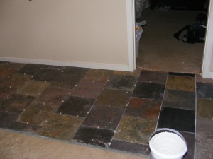 Tiles all laid out....just waiting for some grout!